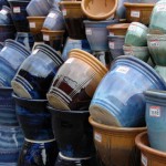 glazed pots