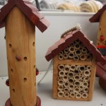 Wooden bird boxes and feeders