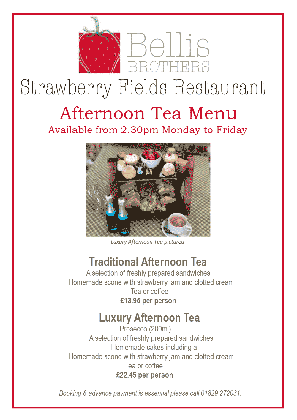 Download our Afternoon Tea Menu