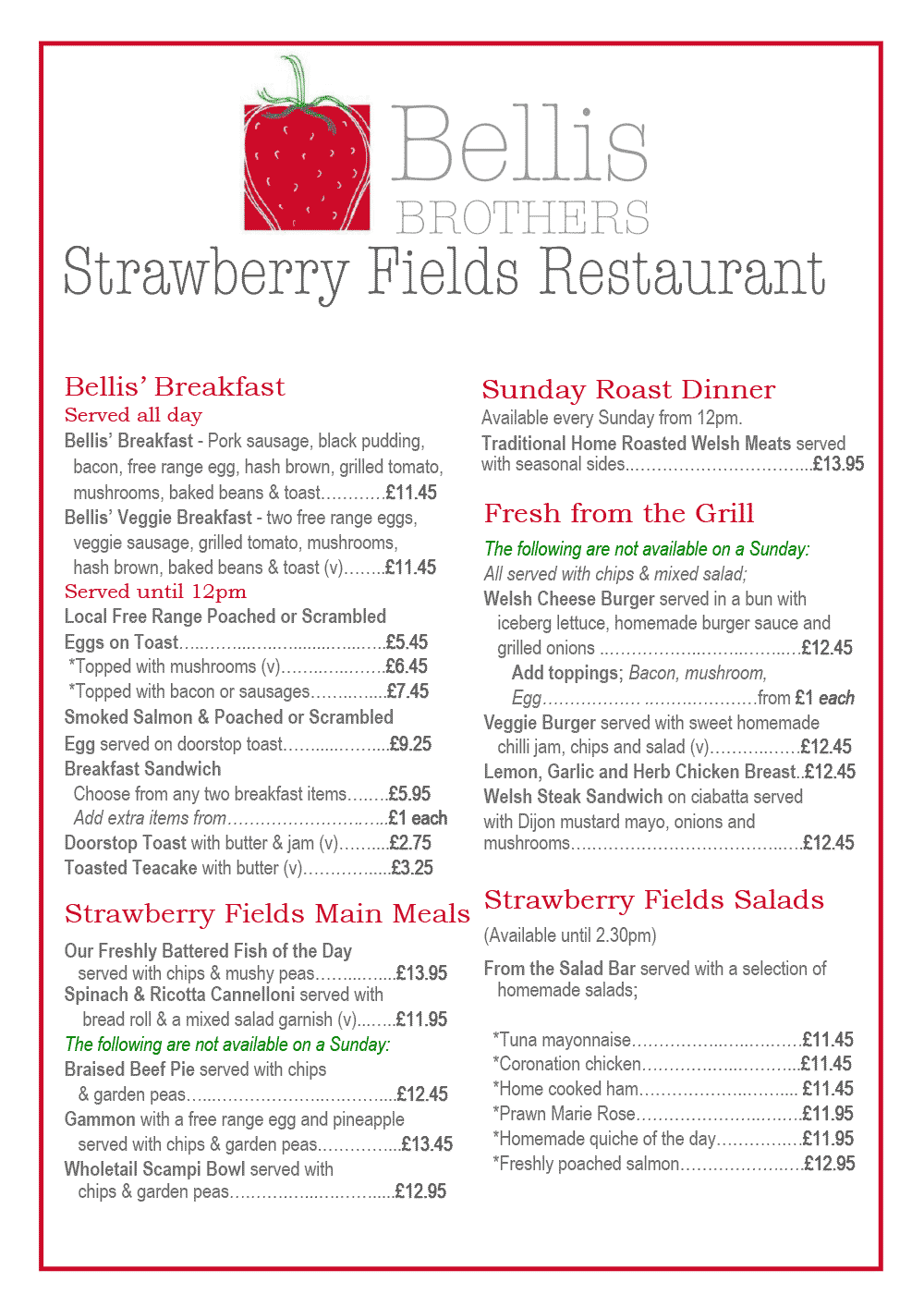 Download our Main Menu